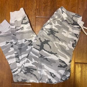 White camp sweatpants